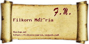 Filkorn Mária névjegykártya