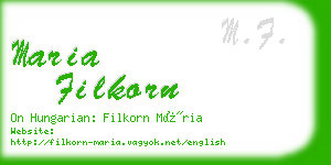 maria filkorn business card